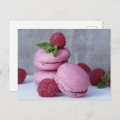 Briefkaart Frambozen Macarons (Voorkant / Achterkant)