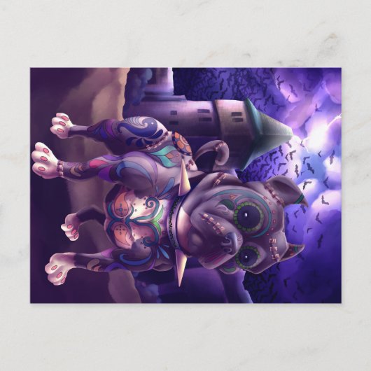 Briefkaart Franky The Pitbull Frankenstein (Voorkant)