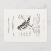Briefkaart Frans Music Salon Bird Script (Voorkant)