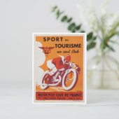 Briefkaart -  Frans Poster motorfiets (Staand voorkant)
