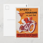 Briefkaart -  Frans Poster motorfiets (Voorkant / Achterkant)