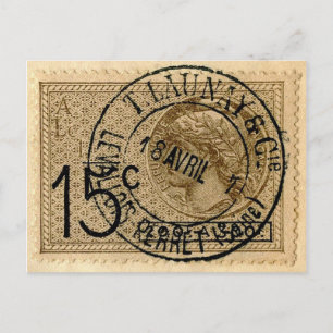 Briefkaart -  Frans poststempel
