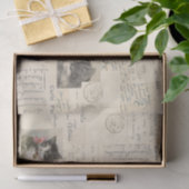  Briefkaart Frans weefselpapier Tissuepapier (Geschenk)