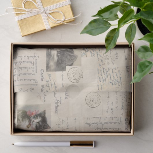 Briefkaart Frans weefselpapier Tissuepapier (Geschenk)