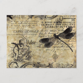 Briefkaart -  Franse Cherub Dragonfly