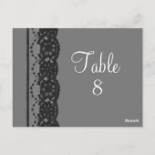 Briefkaart Franse Lace Table Number (grijs) (Achterkant)