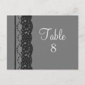 Briefkaart Franse Lace Table Number (grijs) (Voorkant)