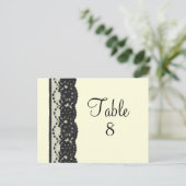 Briefkaart Franse Lace Table Numer (ivoor) (Staand voorkant)