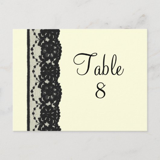 Briefkaart Franse Lace Table Numer (ivoor) (Voorkant)
