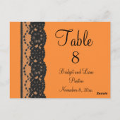 Briefkaart Franse Lace Table Numer (oranje) (Achterkant)