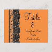Briefkaart Franse Lace Table Numer (oranje) (Voorkant)