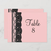 Briefkaart Franse Lace Table Numer (roze) (Voorkant / Achterkant)
