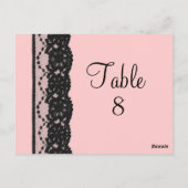 Briefkaart Franse Lace Table Numer (roze) (Achterkant)
