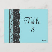 Briefkaart Franse Lace Table Numer (turquoise) (Achterkant)