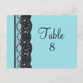 Briefkaart Franse Lace Table Numer (turquoise) (Voorkant)