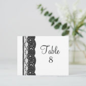 Briefkaart Franse Lace Table Numer (wit) (Staand voorkant)