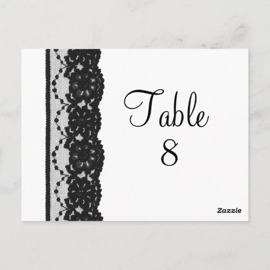 Briefkaart Franse Lace Table Numer (wit) (Achterkant)