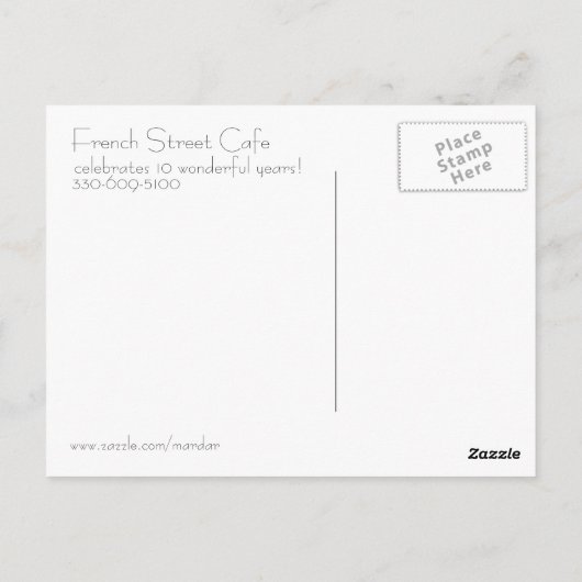 Briefkaart Franse Straat (Achterkant)