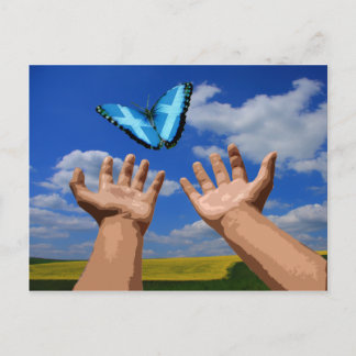 Briefkaart Free Scotland Butterfly