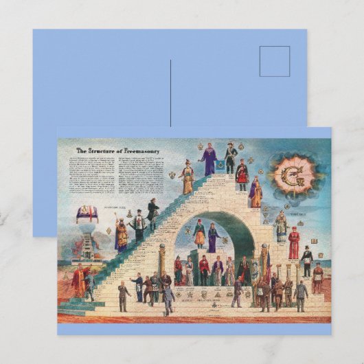 Briefkaart - Freemasoniestructuur (Voorkant / Achterkant)