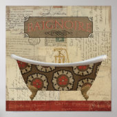 Briefkaart French Bathroom Poster (Voorkant)