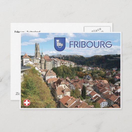 Briefkaart Fribourg-Zwitserland (Voorkant / Achterkant)