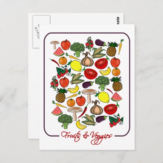 Briefkaart Fruits & Veggies, aanpassen (Voorkant / Achterkant)