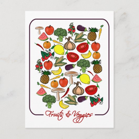 Briefkaart Fruits & Veggies, aanpassen (Voorkant)