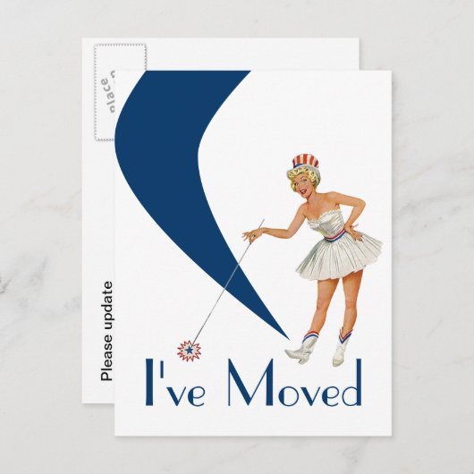 Briefkaart Fun Retro Ik heb een vrouw verplaatst N (Voorkant / Achterkant)