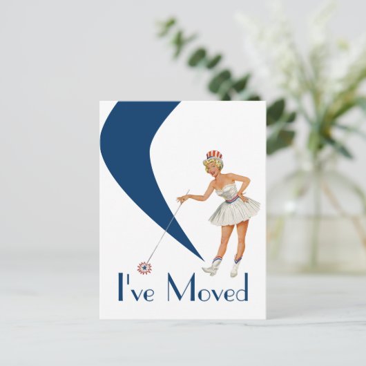 Briefkaart Fun Retro Ik heb een vrouw verplaatst N (Staand voorkant)