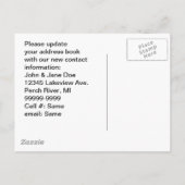 Briefkaart Fun Retro We hebben verplaatst New Addr (Achterkant)