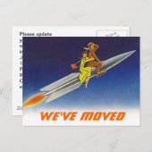 Briefkaart Fun Retro We hebben verplaatst New Addr (Voorkant / Achterkant)