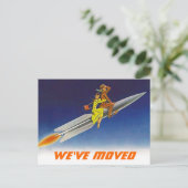 Briefkaart Fun Retro We hebben verplaatst New Addr (Staand voorkant)