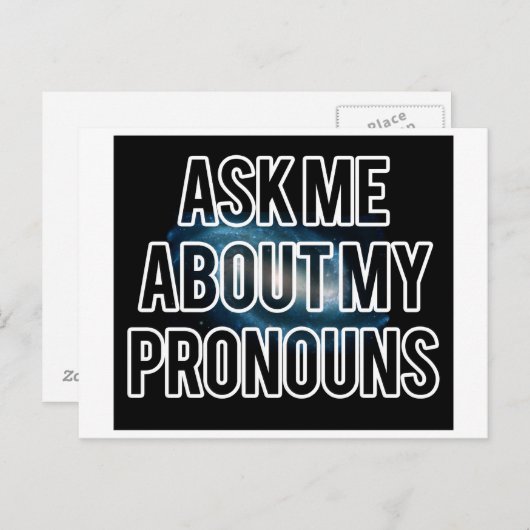 Briefkaart Galaxy Pronouns (Voorkant / Achterkant)