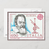 Briefkaart Galileo Galilei Astronomy (Voorkant / Achterkant)