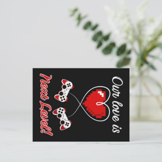 Briefkaart Gamer Valentijn (Staand voorkant)