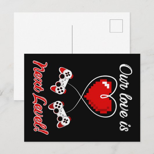 Briefkaart Gamer Valentijn (Voorkant / Achterkant)