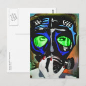 briefkaart 'Gas Mask Girl 2012' (Voorkant / Achterkant)