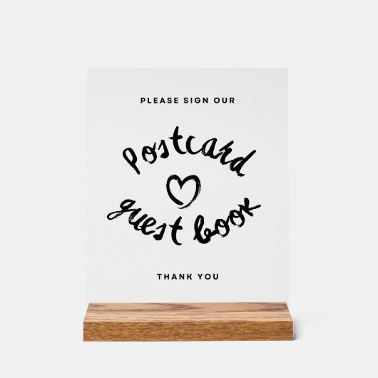 Briefkaart Gastenboek Bruiloft Acryl Teken Acryl Bord (Voorkant)