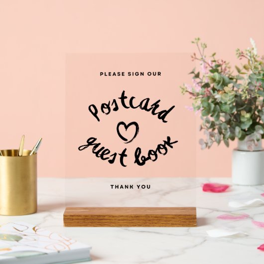 Briefkaart Gastenboek Bruiloft Acryl Teken Acryl Bord (Huwelijk)