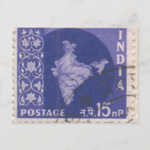 Briefkaart: Geannuleerde Indiase postage Briefkaart