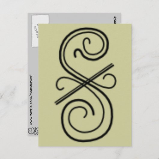 Briefkaart gebogen lijn (Voorkant / Achterkant)