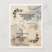 Briefkaart Geboorte & Zegen van baby. (Voorkant)