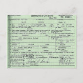 Briefkaart geboortecertificaat Obama (Voorkant)