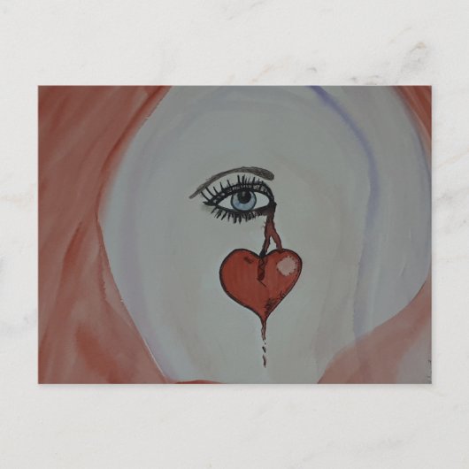 Briefkaart gebroken hart (Voorkant)