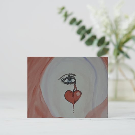 Briefkaart gebroken hart (Staand voorkant)