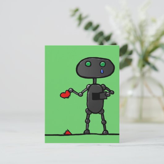 Briefkaart gebroken hart (Staand voorkant)