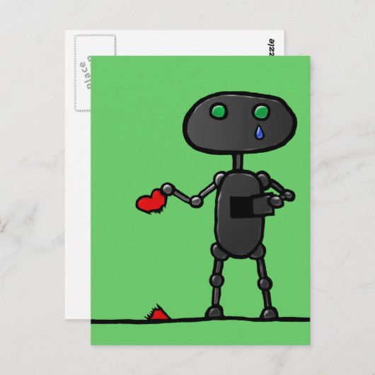 Briefkaart gebroken hart (Voorkant / Achterkant)