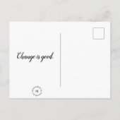 Briefkaart - Geconfronteerd: Verandering is goed. (Achterkant)