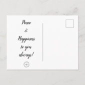 Briefkaart - Gedacht: vrede en geluk (Achterkant)